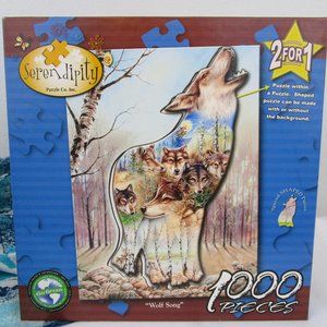 1000 Piece 2 in 1 Shaped Jigsaw Puzzle - Wolf Song by Serendipity